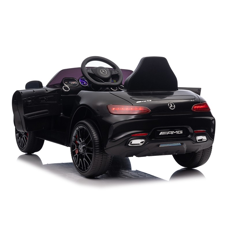 Masinuta electrica pentru copii, mercedes benz amg gt, 2 motoare 20w, mp3, usbsd, suspensie, maxim 35 kg, 12v, negru - 6