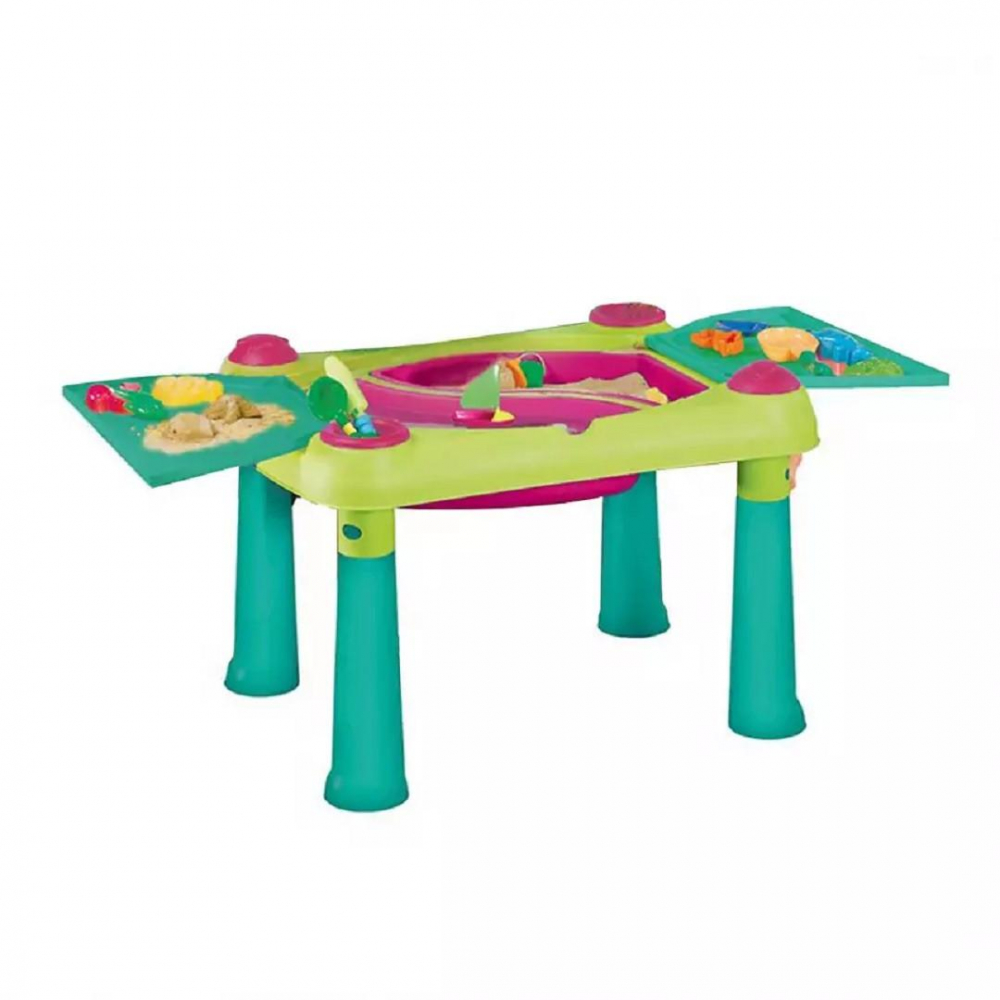 Masuta pentru copii extensibila Keter Creative Fun Table GreenPurple apa si nisip
