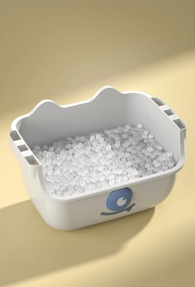 Organizator pentru copii Little Mom Piggy Blue cu 2 nivele, echipat cu 2 cutii deschise, prevazut cu roti, dimensiuni 63x40x27 cm - 4
