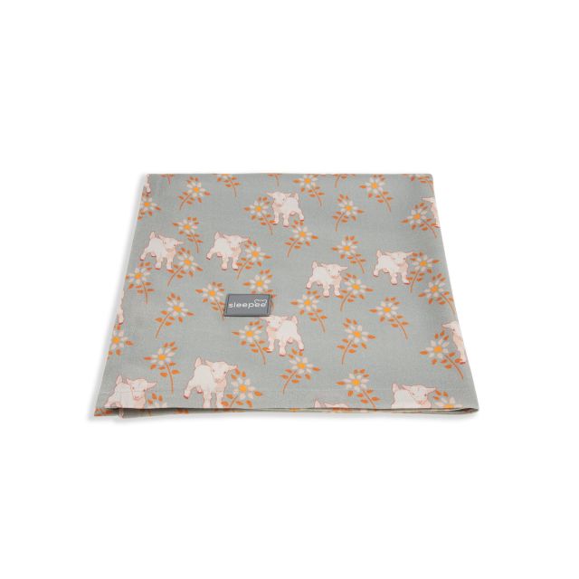 Paturica muselina din bambus 120x120 cm Animale de Epoca Sky Blue Sleepee