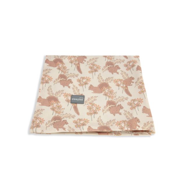 Paturica muselina din bambus 120x120 cm Vintage Animals Sleepee