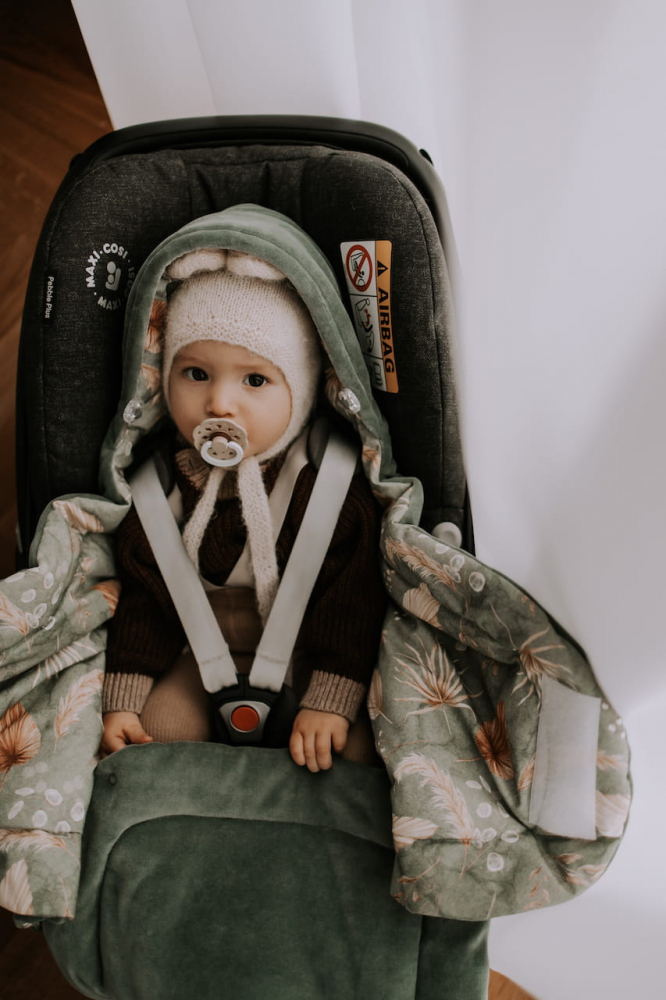 Paturica universala pentru scoica auto bumbaccatifea Boho Green Sleepee 3 tog