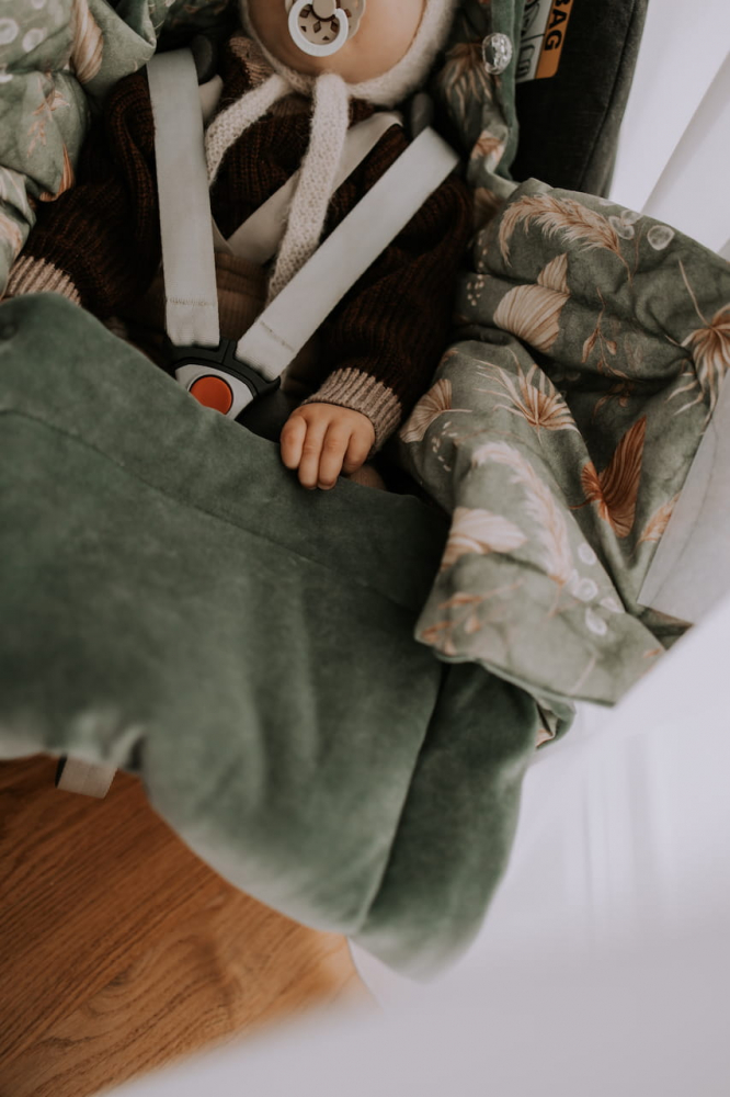 Paturica universala pentru scoica auto bumbaccatifea Boho Green Sleepee 3 tog - 1 | YEO