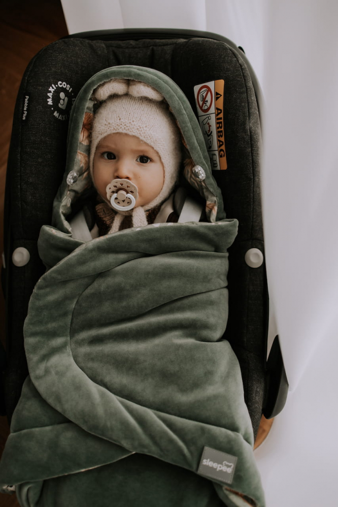 Paturica universala pentru scoica auto bumbaccatifea Boho Green Sleepee 3 tog - 3