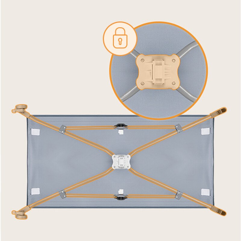 Patut pliabil, Lionelo, Stefi, Cu un nivel, Cu intrare laterala cu fermoar, 2 roti, 120x60 cm, Conform cu standardul european de securitate EN 716, Albastru - 2
