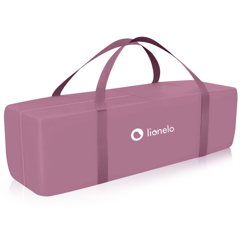 Patut pliabil, Lionelo, Stefi Plus, Cu doua nivele, Cu intrare laterala cu fermoar, 2 roti, 120 x 60 cm, Conform cu standardul european de securitate EN 716, Roz - 2