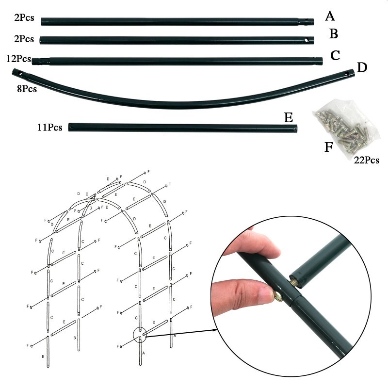 Pergola gradina, arcada metalica pentru flori, 240x140x37 cm - 1 | YEO