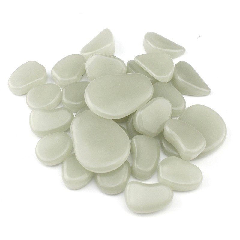 Pietricele fosforescente glow in the dark decorative, translucide care lumineaza turcoaz cantitate 1000 gr - 1