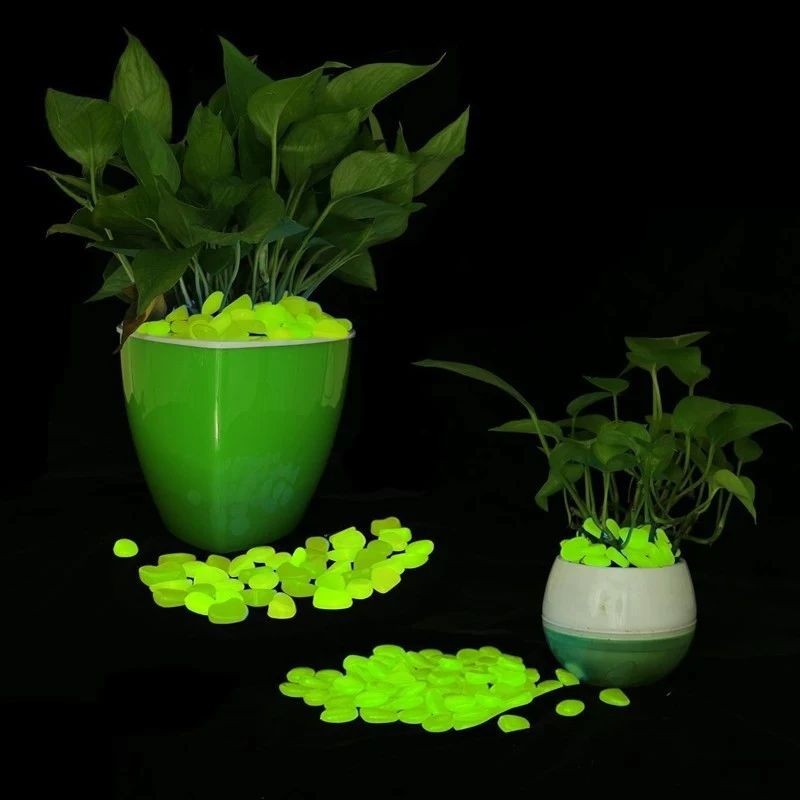 Pietricele fosforescente translucide care lumineaza verde, decorative, 3-5 cm cantitate 1000 gr - 1