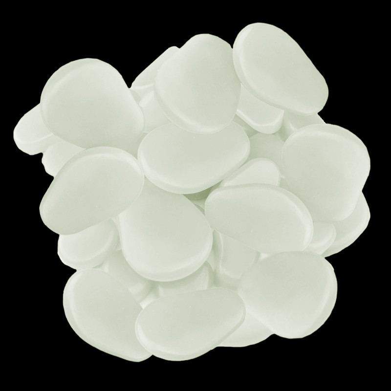 Pietricele fosforescente translucide care lumineaza verde, decorative, 3-5 cm cantitate 1000 gr - 3