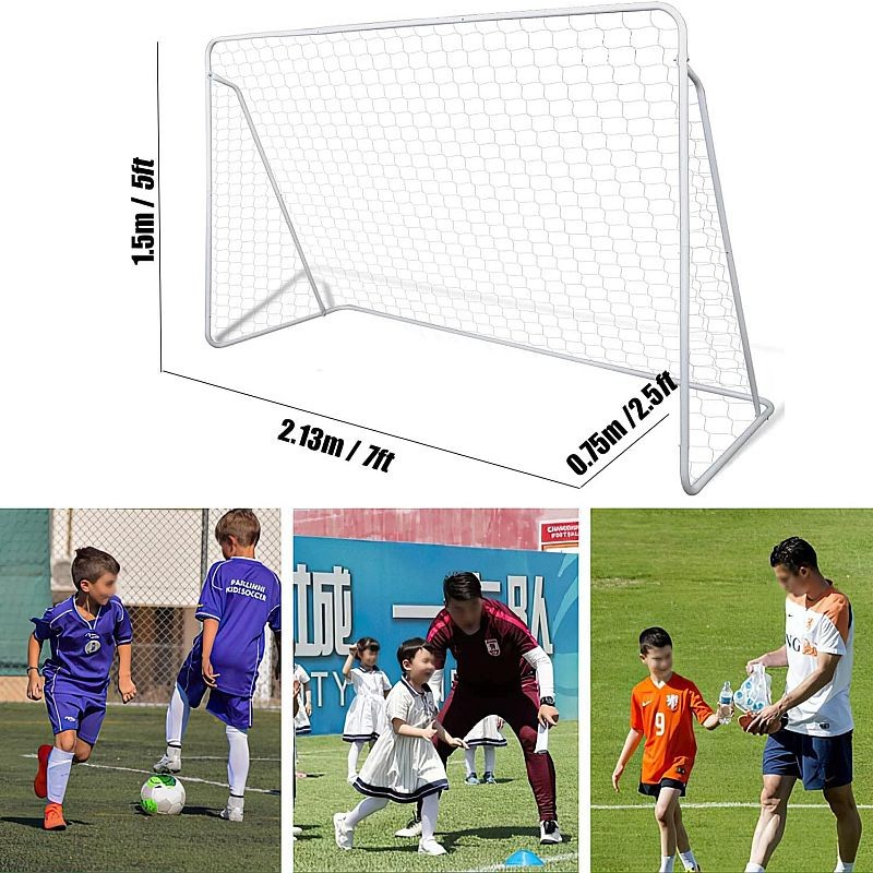 Poarta de fotbal pentru copii, cu plasa, 213x150x75 cm, cadru otel - 1 | YEO