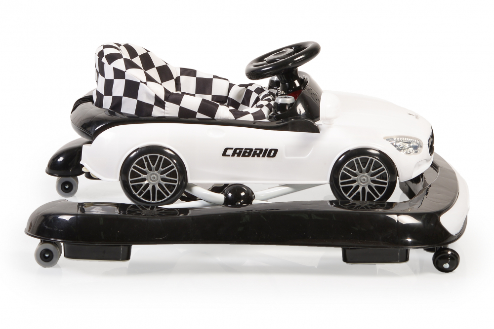 Premergator 2in1 Cabrio White transformabil in antepremergator, Inaltime reglabila, Functie antepremergator, Panoul muzical detasabil, Roti fata pivotante, Potrivit de la 6 luni+ pana la 12 kg - 3