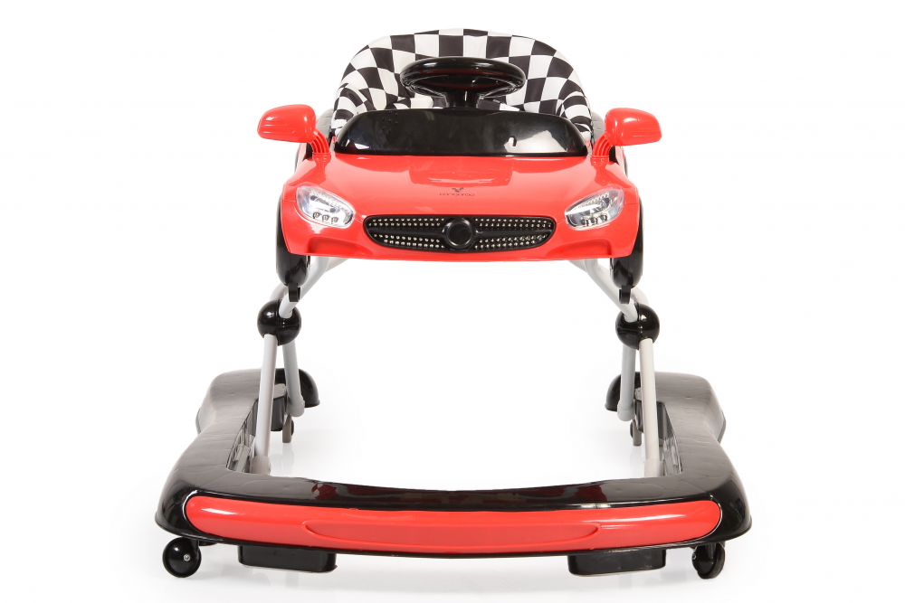 Premergator 2in1 Cabrio Red transformabil in antepremergator, Inaltime reglabila, Functie antepremergator, Panoul muzical detasabil, Roti fata pivotante,  Potrivit de la 6 luni+ pana la 12 kg - 4