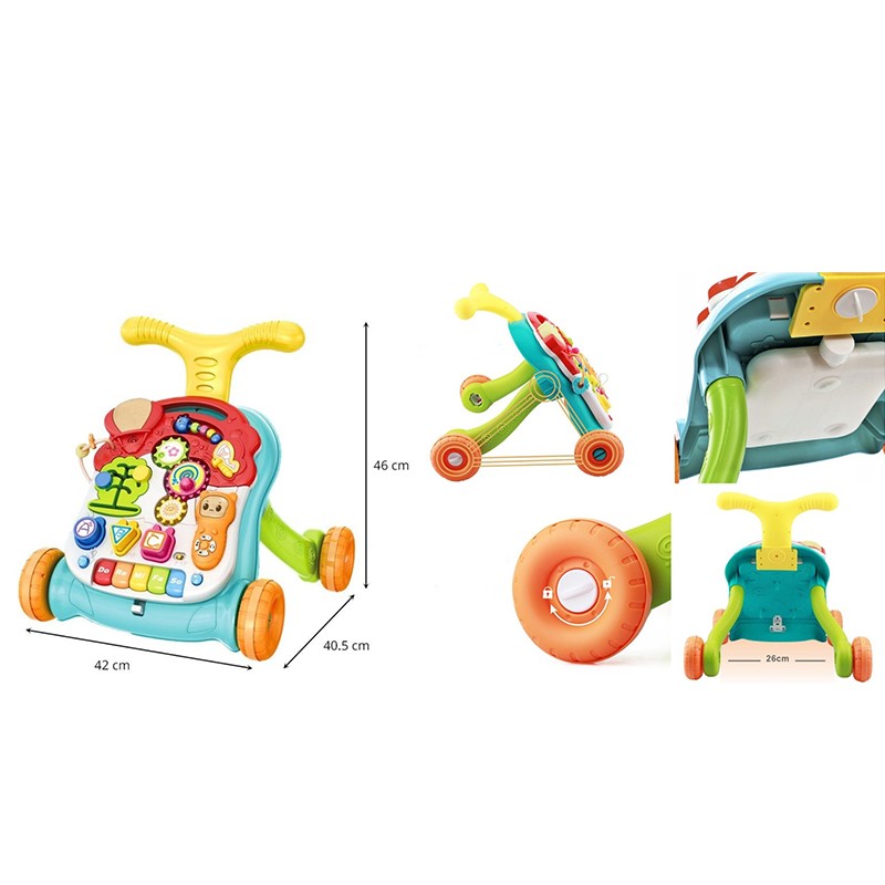 Premergator interactiv multifunctional, masuta activitati, efecte sonore, maner reglare inaltime, 2 viteze ajustabile - 1