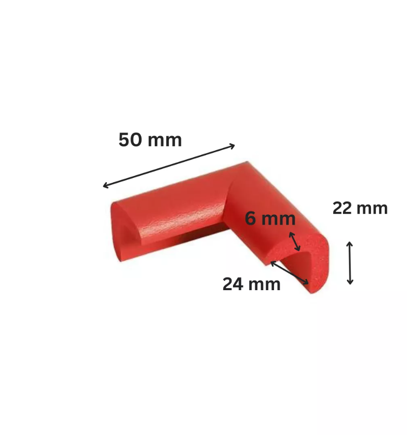 Protectie colturi Car Boy Safety 24x50x22x6mm Rosu