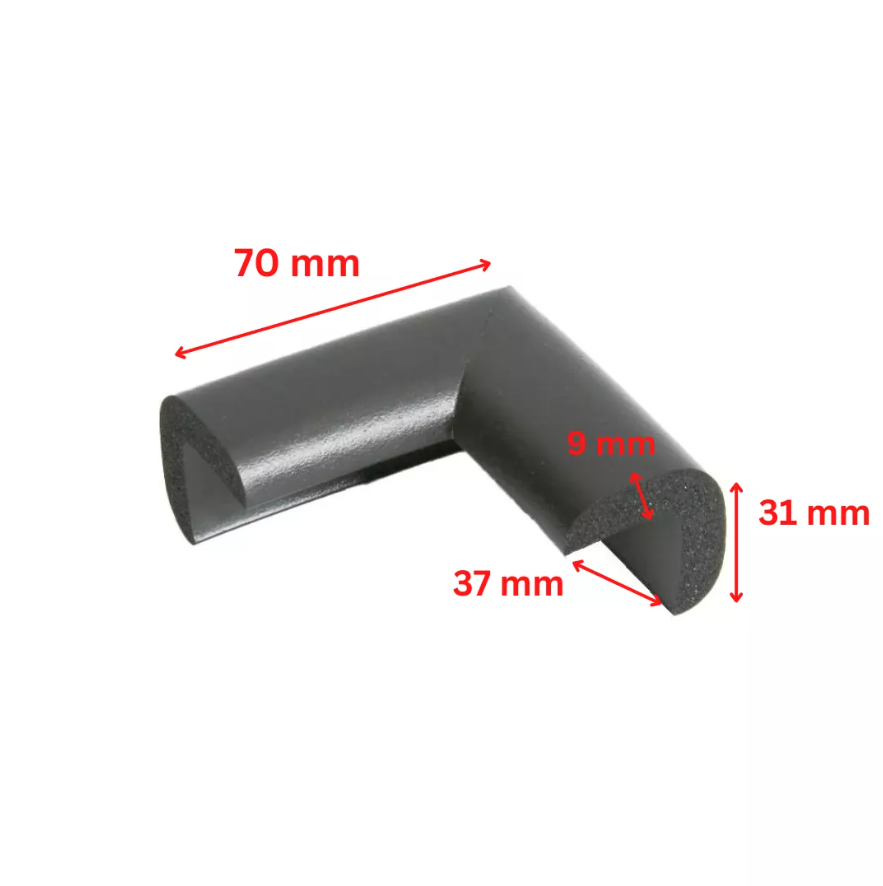 Protectie colturi Car Boy Safety 37x70x31x9mm Negru