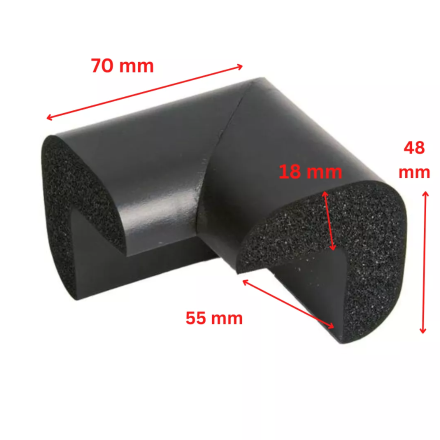 Protectie colturi Car Boy Safety 55x70x48x18mm Negru