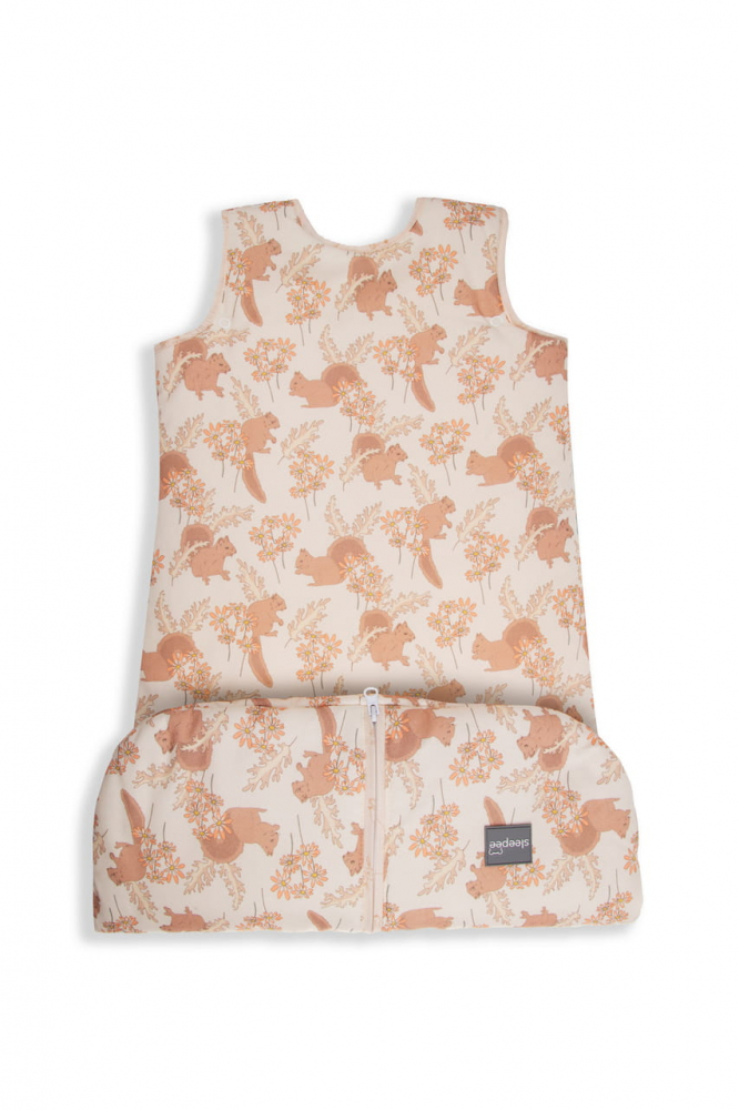 Sac de dormit din bumbac 0-24 luni Grow with me Animale de Epoca Almond Sleepee 2,5 tog