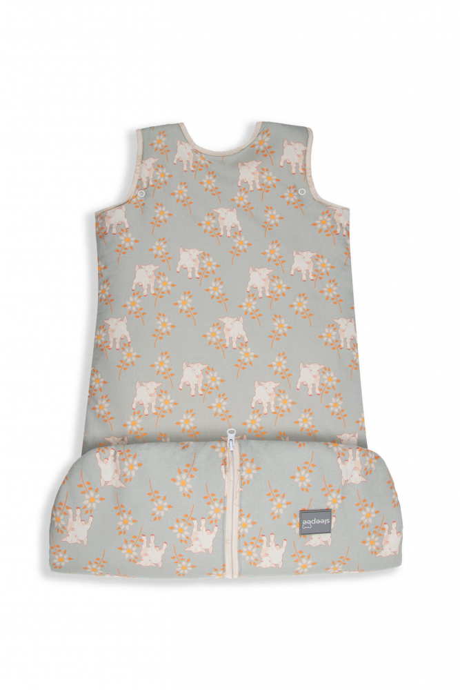 Sac de dormit din bumbac 0-24 luni Grow with me Animale de Epoca Sky Blue Sleepee 2,5 tog