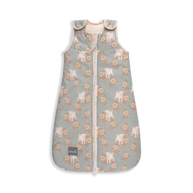 Sac de dormit din bumbac 0-4 luni Newborn Animale de Epoca Sky Blue Sleepee 2,5 tog