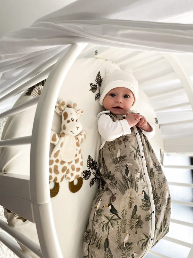 Sac de dormit din bumbac 0-4 luni Newborn Jungle Khaki Sleepee 2,5 tog - 1