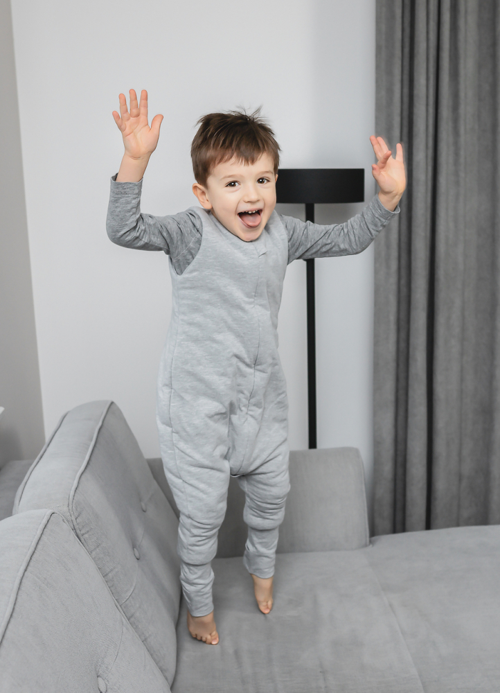 Sac de dormit din bumbac 3-4 ani Gri inchisDeschis Sleepee 2.5 tog - 3