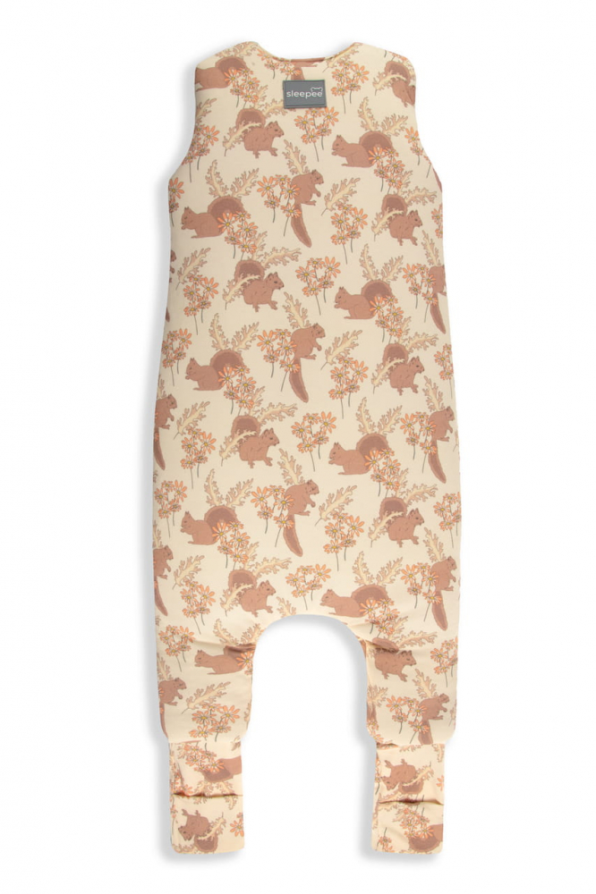 Sac de dormit din bumbac cu 2 fete 3-4 ani Animale de Epoca AlmondCream Sleepee 2.5 tog - 1