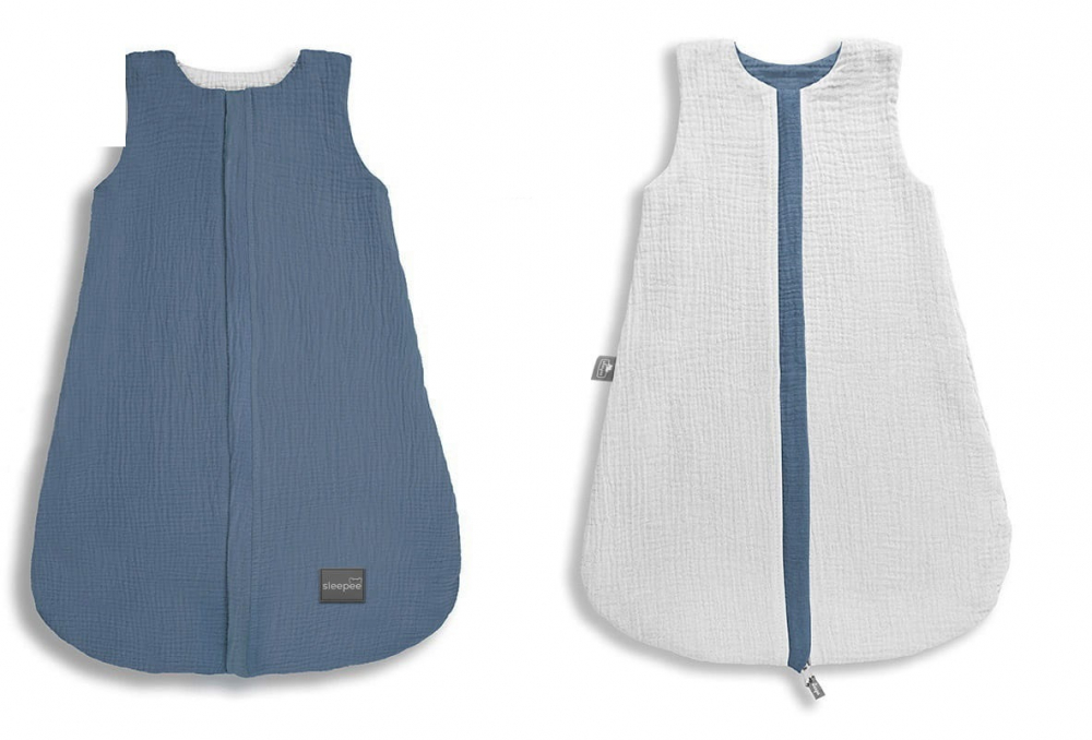 Sac de dormit din bumbac cu 2 fete 0-4 luni Petrol S Sleepee 1 tog - 1