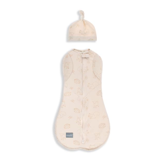 Saculet Swaddle infasat bebelusi + caciulita Second Step Animale de Epoca Cream Sleepee - 1 | YEO