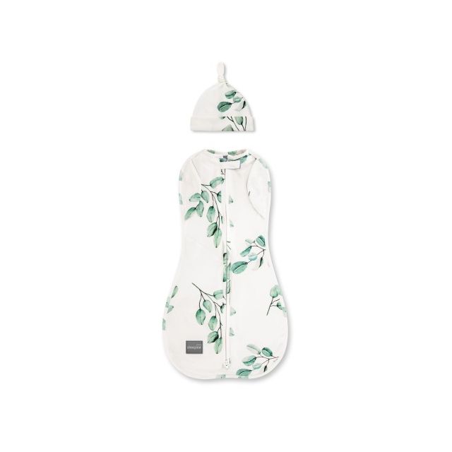 Saculet Swaddle pentru infasat + caciulita Second Step Eucalipt Sleepee - 1 | YEO