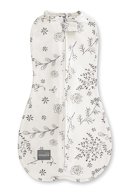 Saculet Swaddle pentru infasat Nou Nascut + Caciulita First Step Bloom 0.2 Tog Sleepee