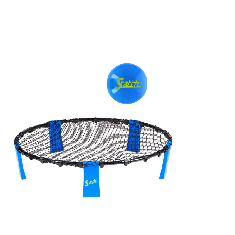 Joc cu mingea Scatch game Spiderball include plasa rotunda cu baza, minge gonflabila, pompa i o geanta practica de transport