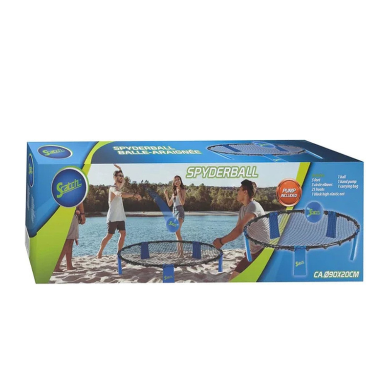 Joc cu mingea Scatch game Spiderball include plasa rotunda cu baza, minge gonflabila, pompa i o geanta practica de transport - 3