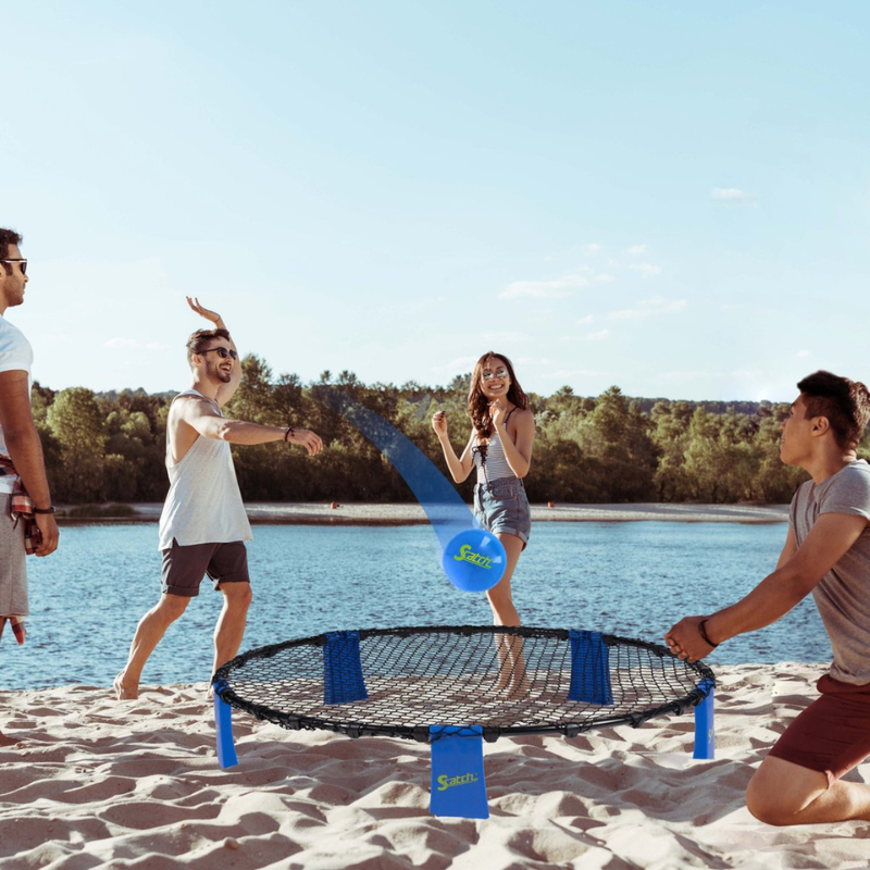 Joc cu mingea Scatch game Spiderball include plasa rotunda cu baza, minge gonflabila, pompa i o geanta practica de transport - 7