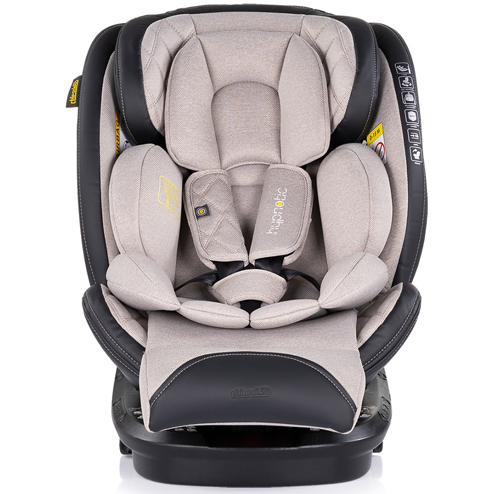 Scaun auto Chipolino Hypnotic Tiramisu I-Size 40-150 cm cu sistem Isofix, Top tether, Sezut rotativ