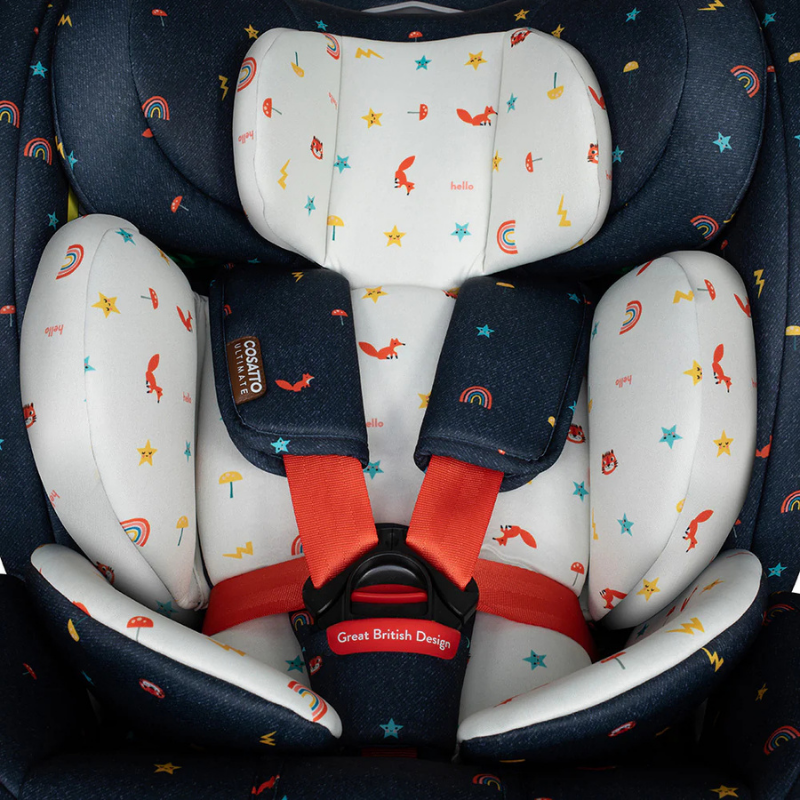 Scaun auto Cosatto All in All Extra Doodle Days 40-150 cm I-Size, Testare ADAC, Isofix, SIPS, Rotatie 360, Tetiera reglabila