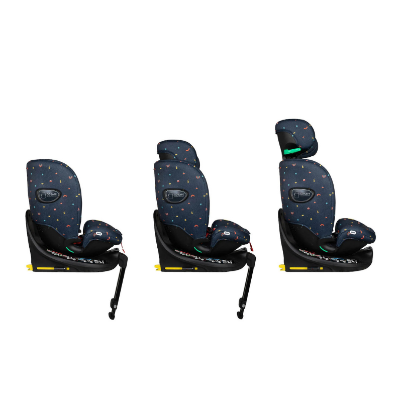 Scaun auto Cosatto All in All Extra Doodle Days 40-150 cm I-Size, Testare ADAC, Isofix, SIPS, Rotatie 360, Tetiera reglabila - 2