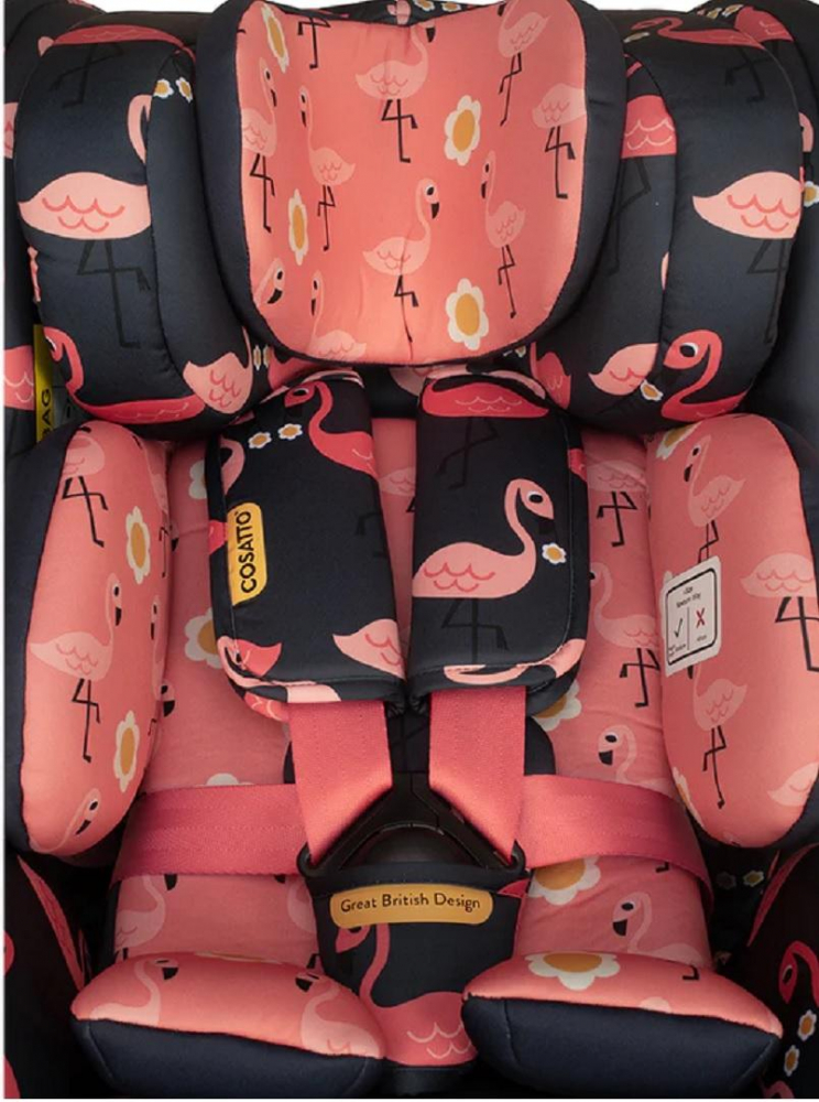 Scaun auto Cosatto Come and Go Pretty Flamingo I-Size, Rotativ 360, Isofix, 40-105 cm