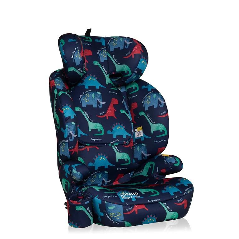 Scaun auto Cosatto Ninja 2 I-Size D is for Dino cu isofix, tetiera reglabila, cotiere, suport pahar, husa lavabila - 2