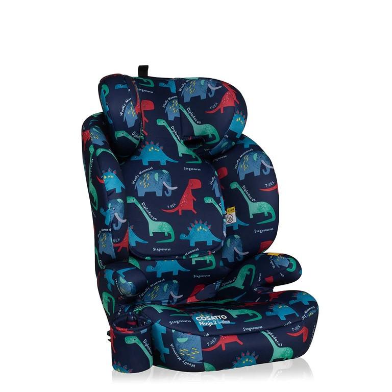 Scaun auto Cosatto Ninja 2 I-Size D is for Dino cu isofix, tetiera reglabila, cotiere, suport pahar, husa lavabila - 3