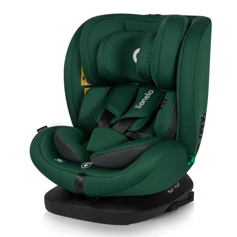Scaun auto, Lionelo, Bastiaan i-Size, 4 in 1, Protectie laterala, Spatar inclinabil in 4 pozitii, Tetiera reglabila in 7 pozitii, Rotire 360 grade, Top Tether, 0-36 Kg, 40-150 cm, Isofix, Conform ECE R12903, Verde