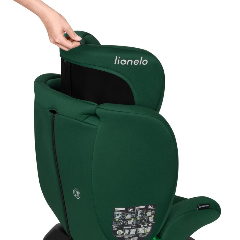 Scaun auto, Lionelo, Bastiaan i-Size, 4 in 1, Protectie laterala, Spatar inclinabil in 4 pozitii, Tetiera reglabila in 7 pozitii, Rotire 360 grade, Top Tether, 0-36 Kg, 40-150 cm, Isofix, Conform ECE R12903, Verde - 3