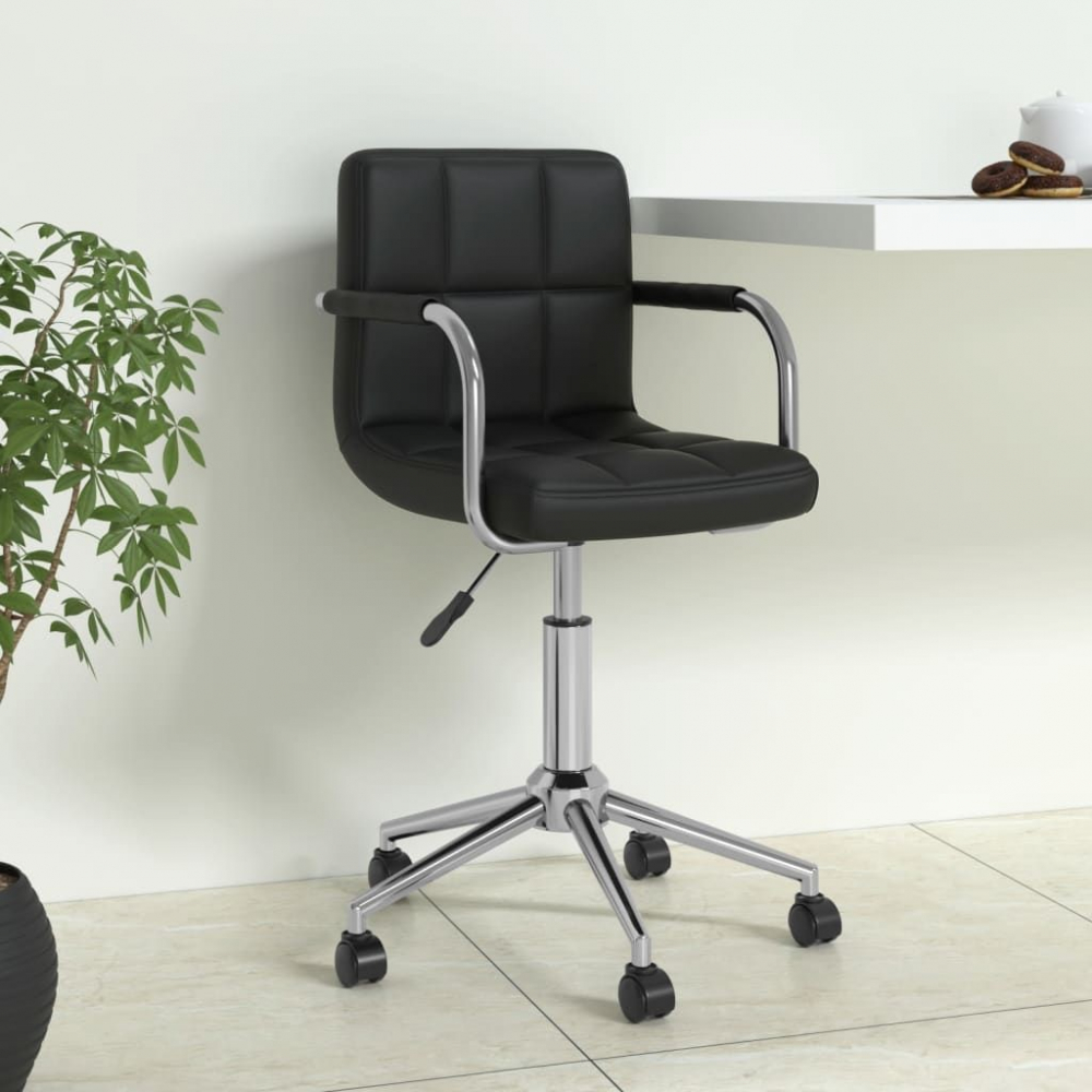 Scaun de birou, conferinta, inaltime reglabila, manere cromate, roti pivotante, velur, negru - 4