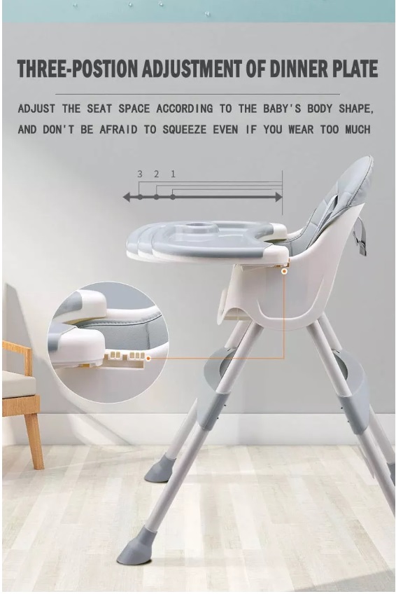 Scaun de masa pentru copii, Little Mom, transformabil, cu tavita dubla ajustabila si detasabila, cu Suport pentru picioare si centura in 5 puncte,  dimensiune 62 x 77 x 92 cm, Dinner Cream