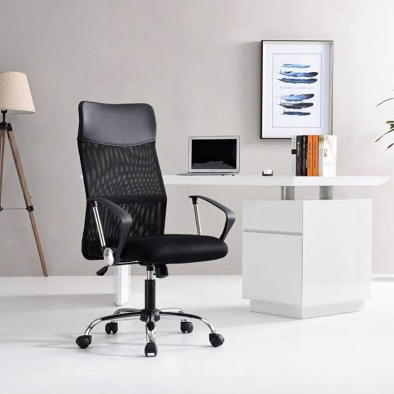 Scaun ergonomic de birou, directorial, spatar inalt, inaltime reglabila, sezut inclinabil, negru - 1