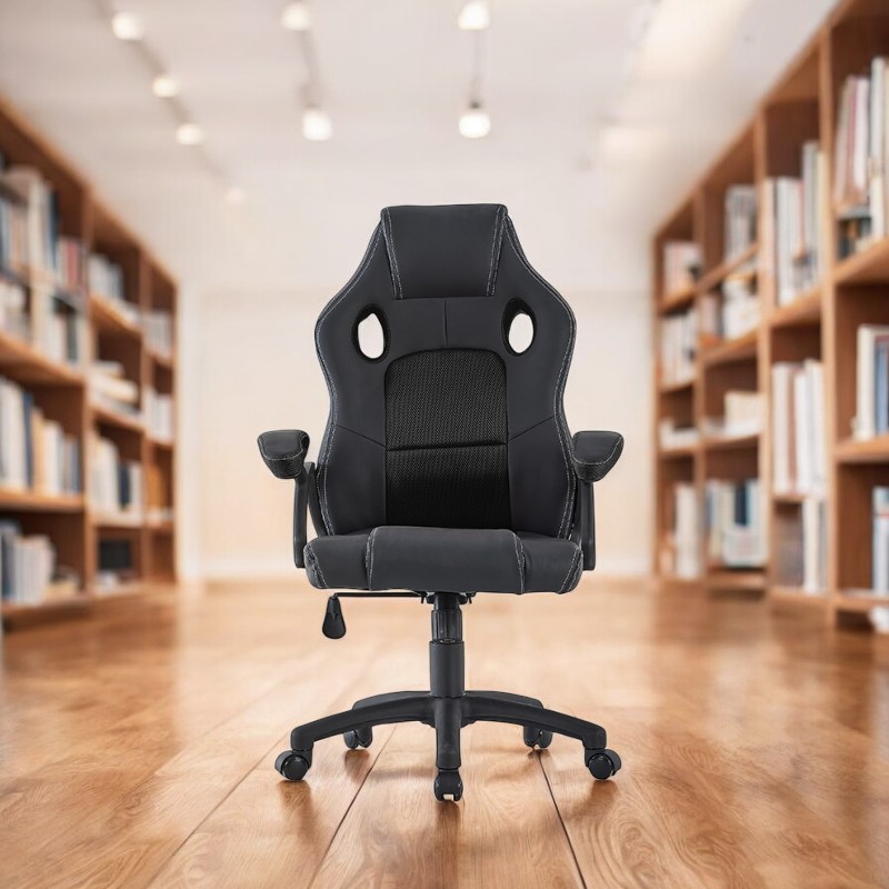 Scaun ergonomic gaming, inaltime reglabila, tetiera si cotiere capitonate, maxim 150 kg, rotire 360 grade, pvc si mesh - 2