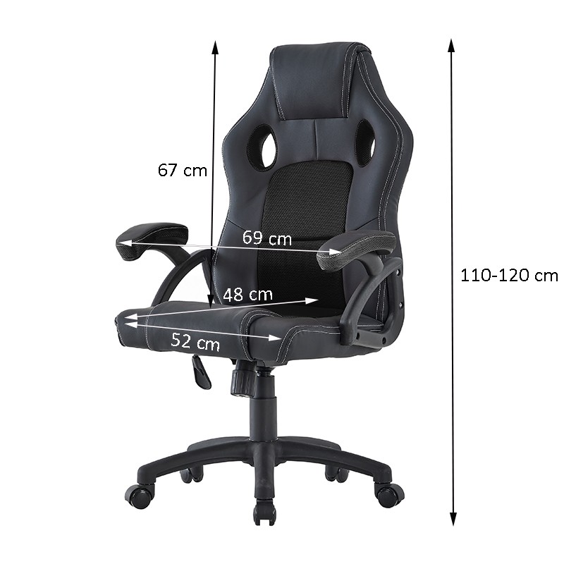 Scaun ergonomic gaming, inaltime reglabila, tetiera si cotiere capitonate, maxim 150 kg, rotire 360 grade, pvc si mesh - 5