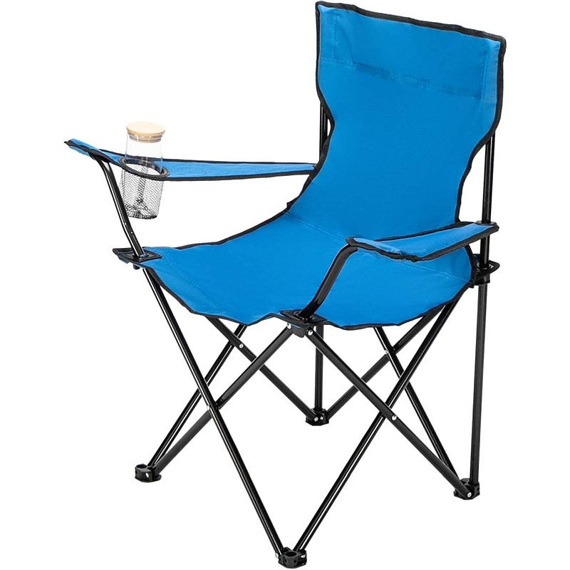 Scaun pliabil camping, manere, suport pahar, 50x82x80 cm - 3 | YEO