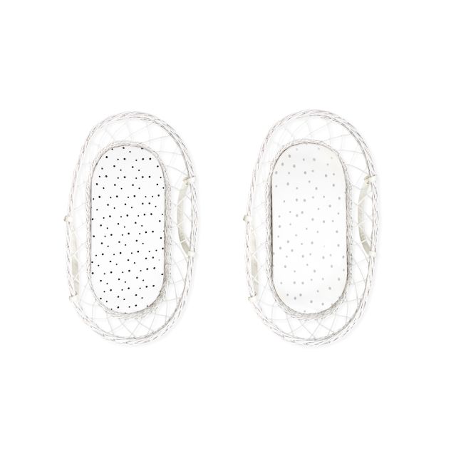 Set 2 cearceafuri cu elastic pentru landoucosulet bebe Bumbac Dots Sleepee