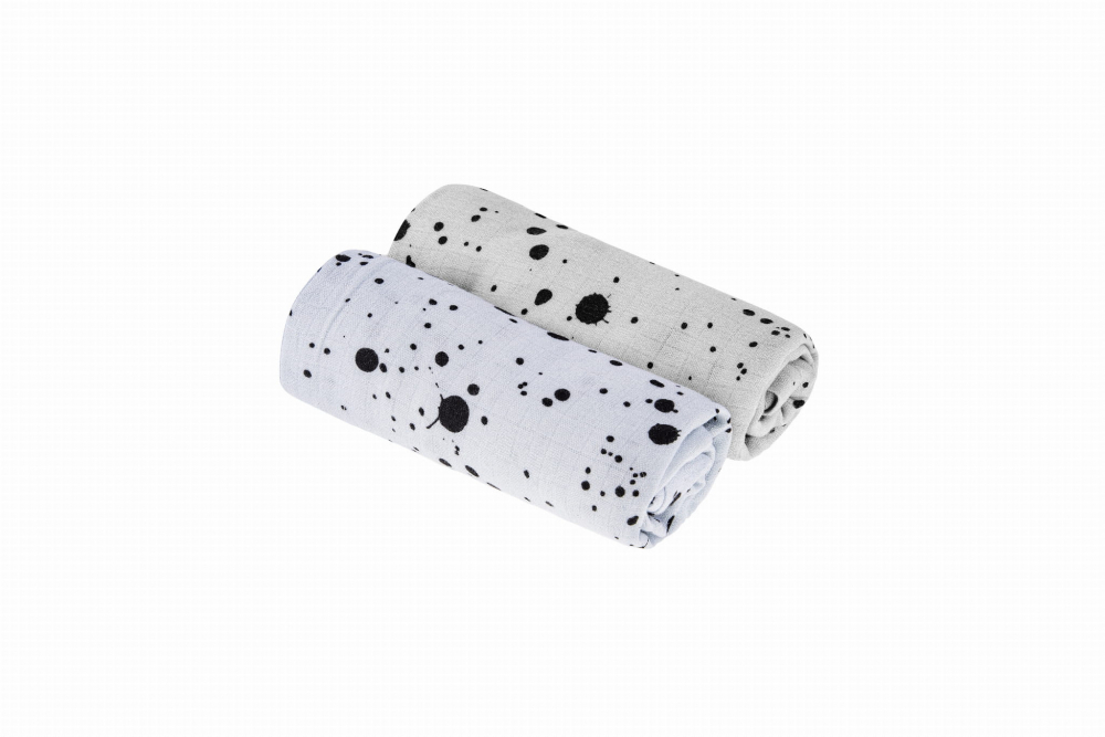 Set 2 scutece muselina Bambus GriAlbastru 75x75 cm Sleepee